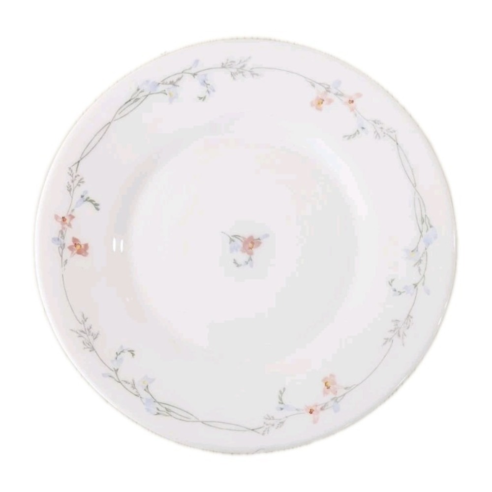 Arcopal France Odessa Salad Plate Blue & Pink Flowers White, Set Of 3